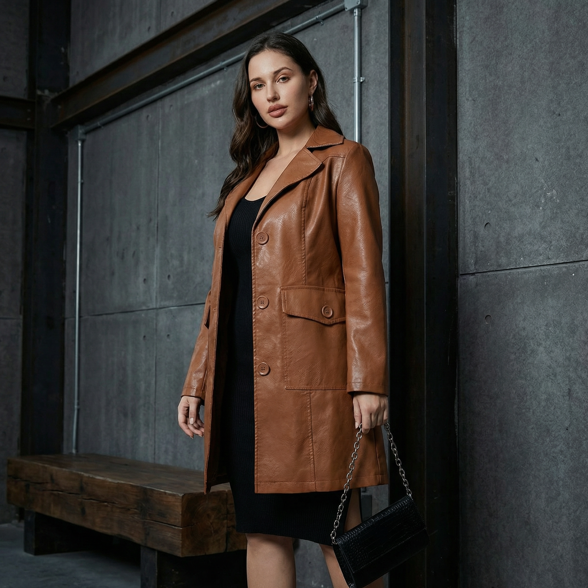 KIM'S | WOMEN'S TRENCH COAT | LONGLINE | BUTTON FRONT