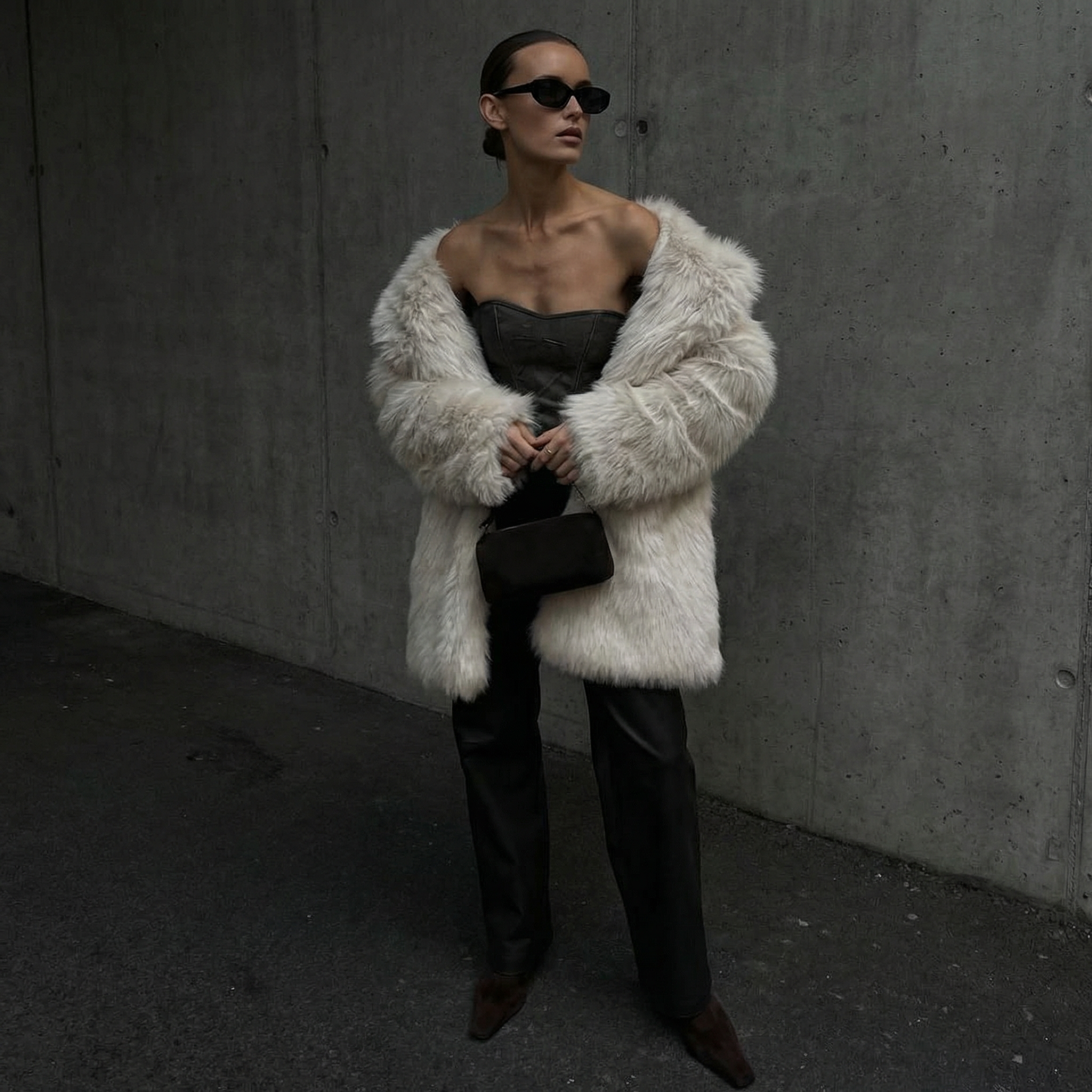 KIM'S | WOMEN'S COAT | FAUX FUR | OPEN FRONT