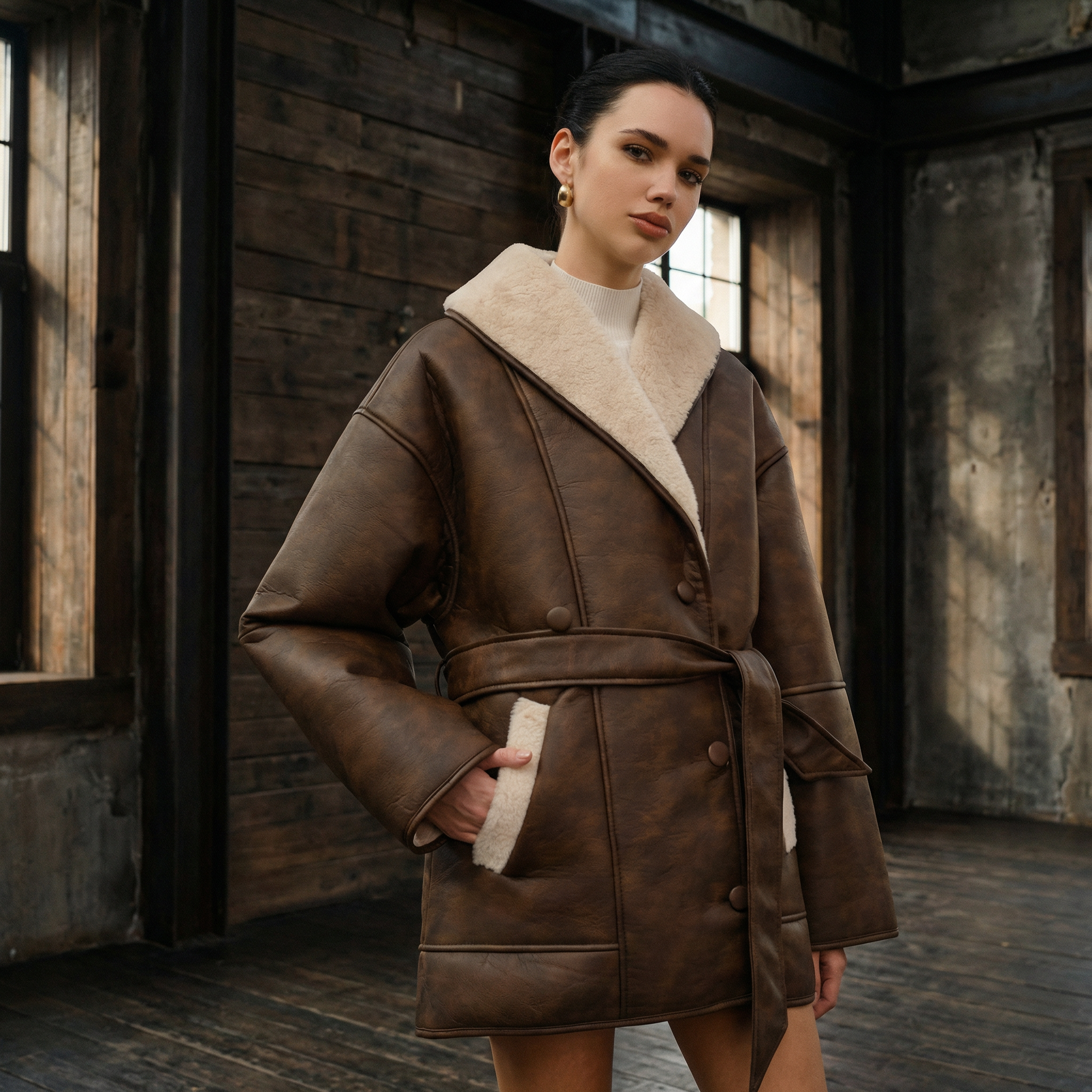 KIM'S | WOMEN'S JACKET | SHEARLING COLLAR | PANELLED