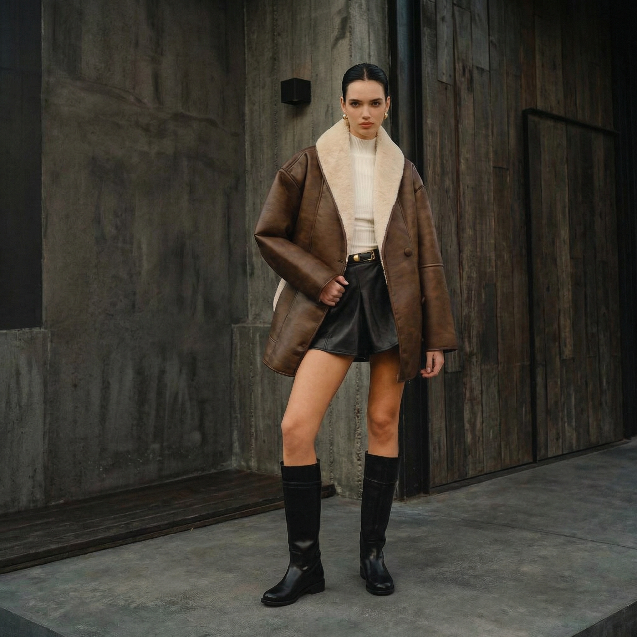 KIM'S | WOMEN'S JACKET | SHEARLING COLLAR | PANELLED