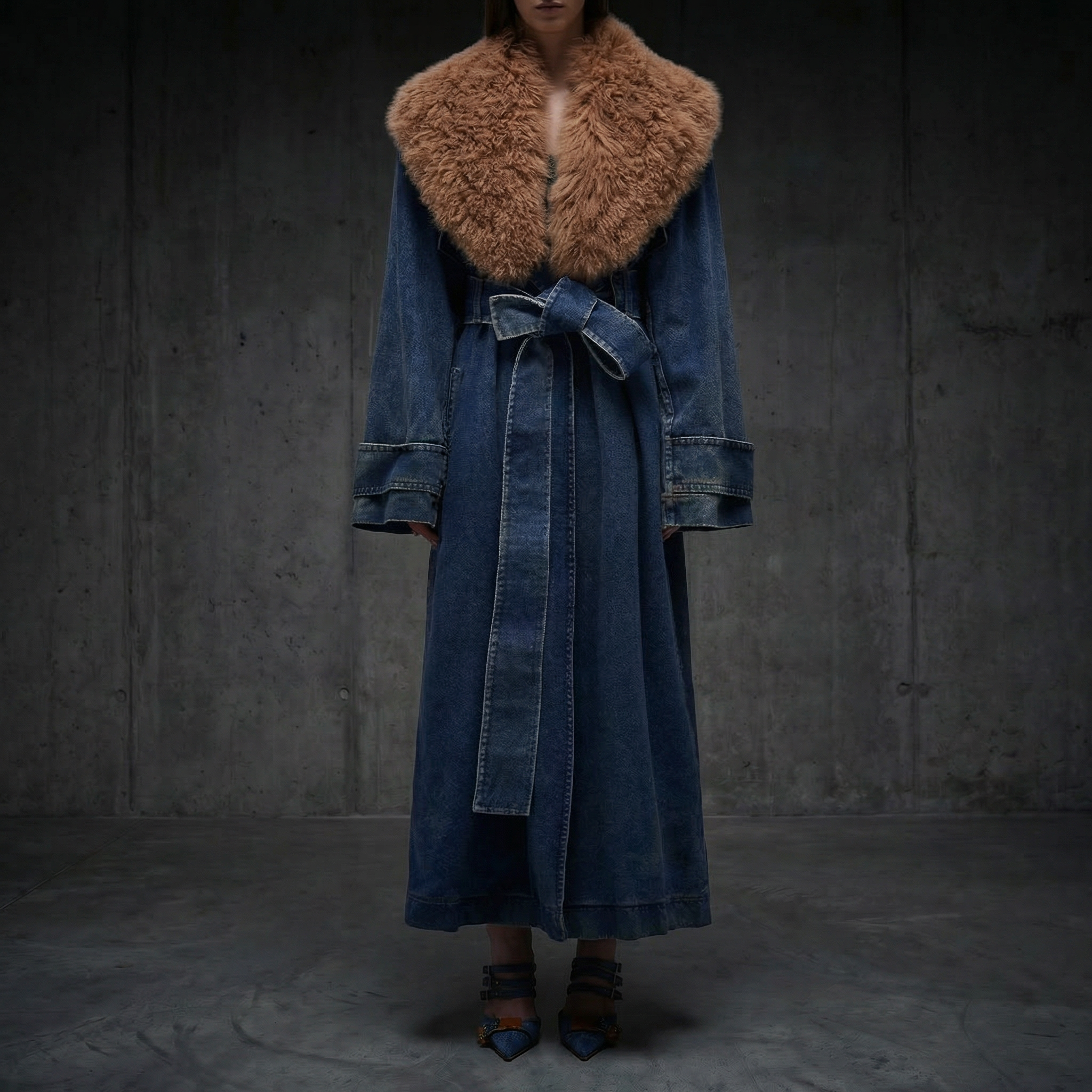 KIM'S | WOMEN'S COAT | BELTED | SHEARLING STYLE