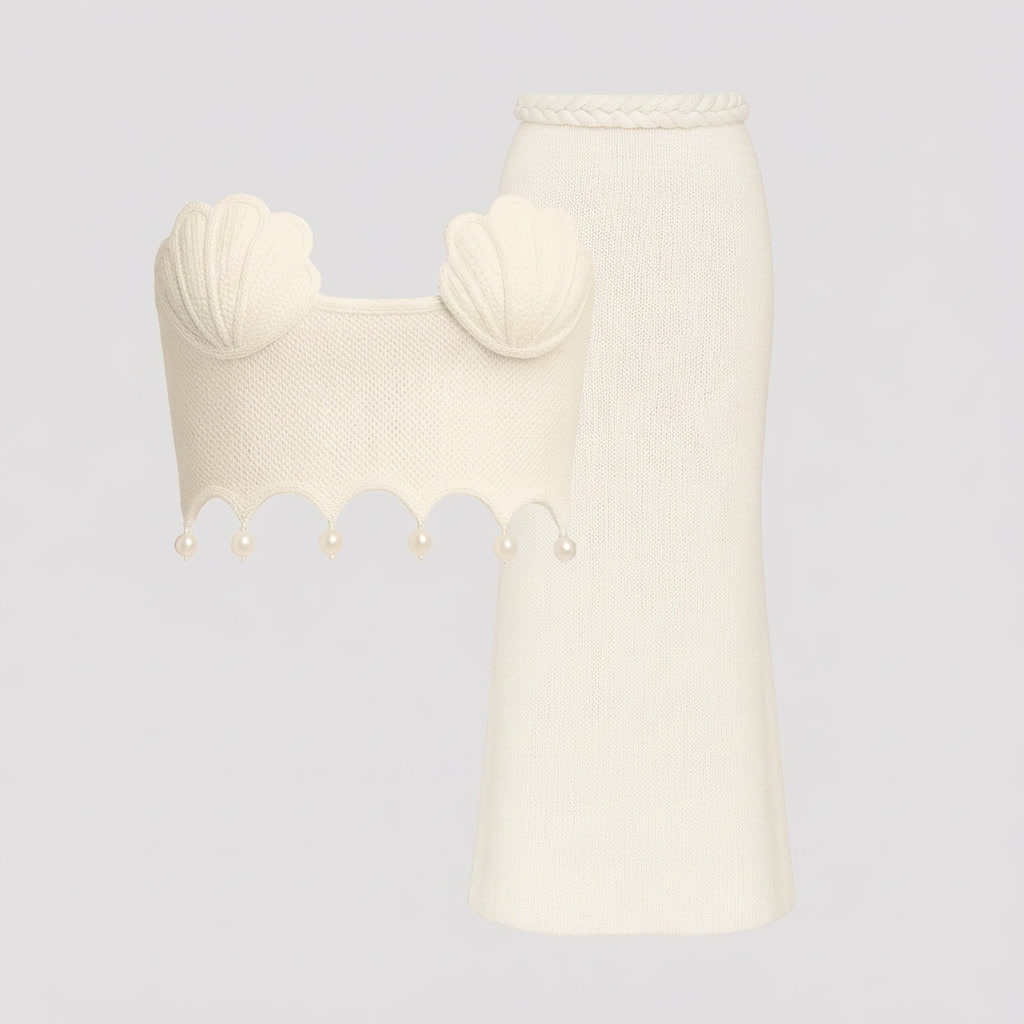 Kim's | WOMEN'S TWO-PIECE SET | CROCHET | PEARL DETAIL