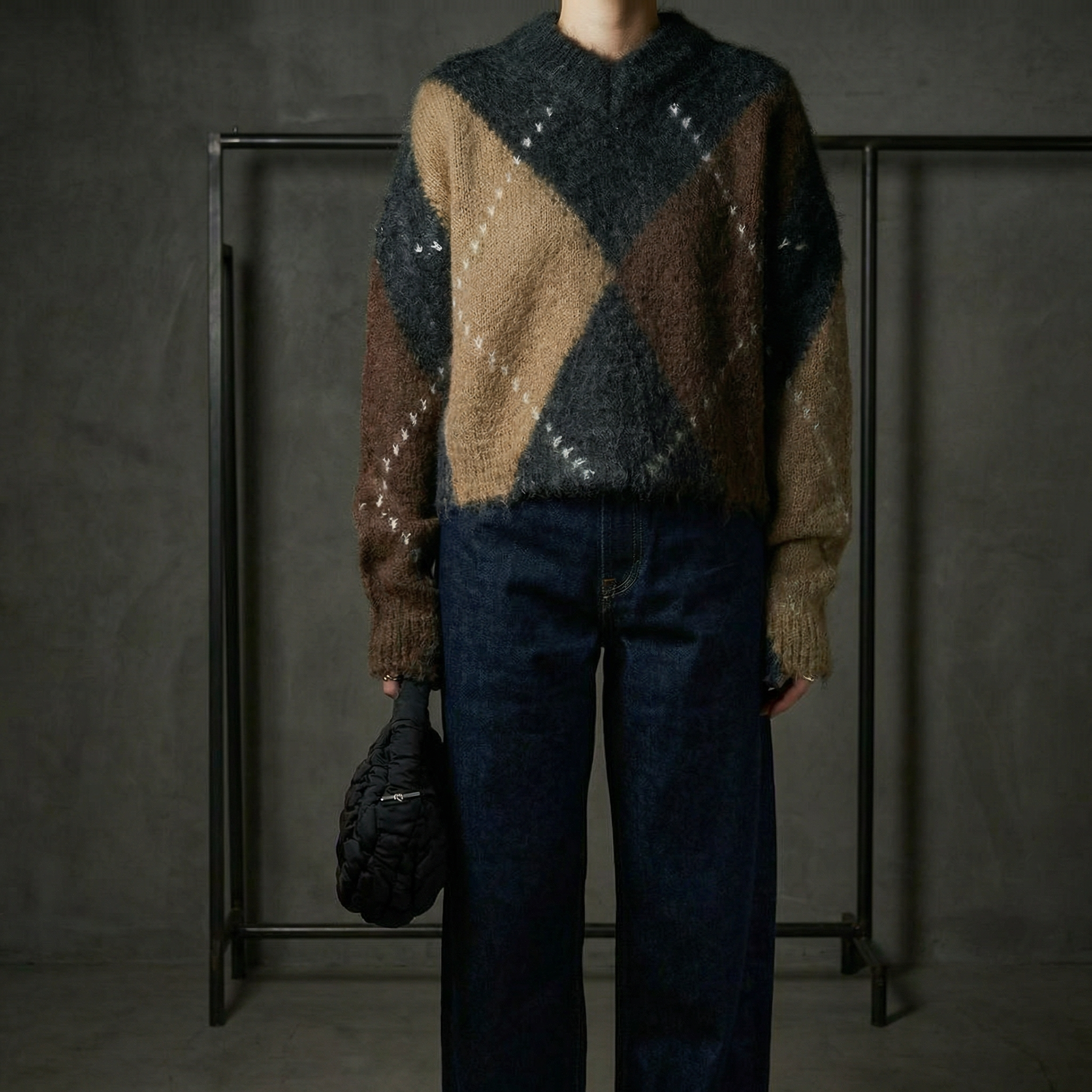 KIM'S | WOMEN'S SWEATER | ARGYLE | CROPPED