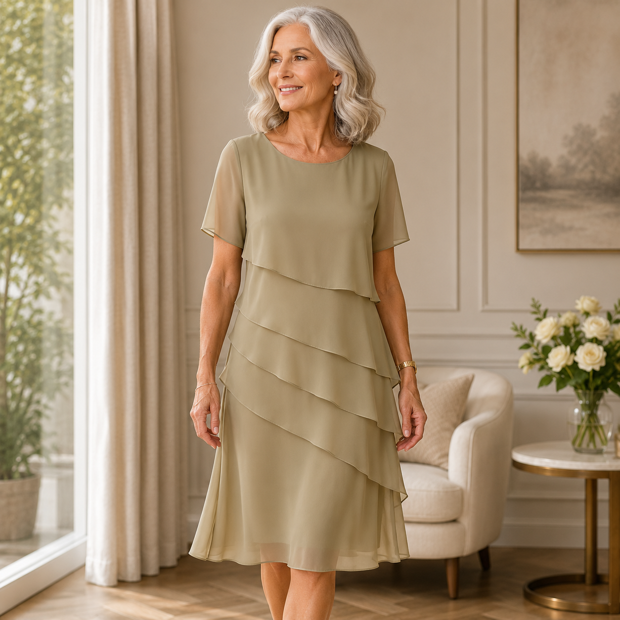 Linda | Abito Elegante con Volant