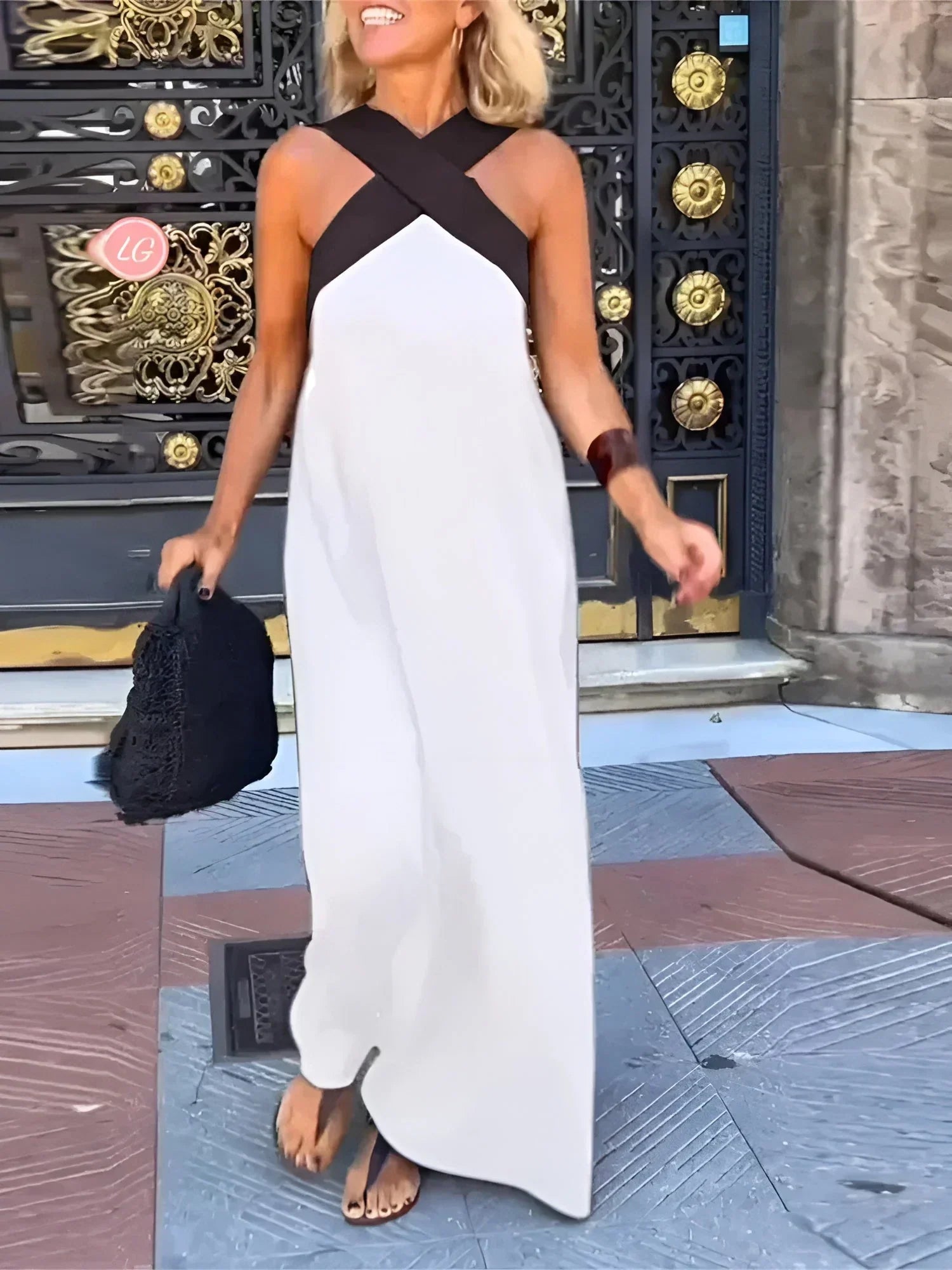 Quirine | Vestito Maxi con Chiusura a Incrocio