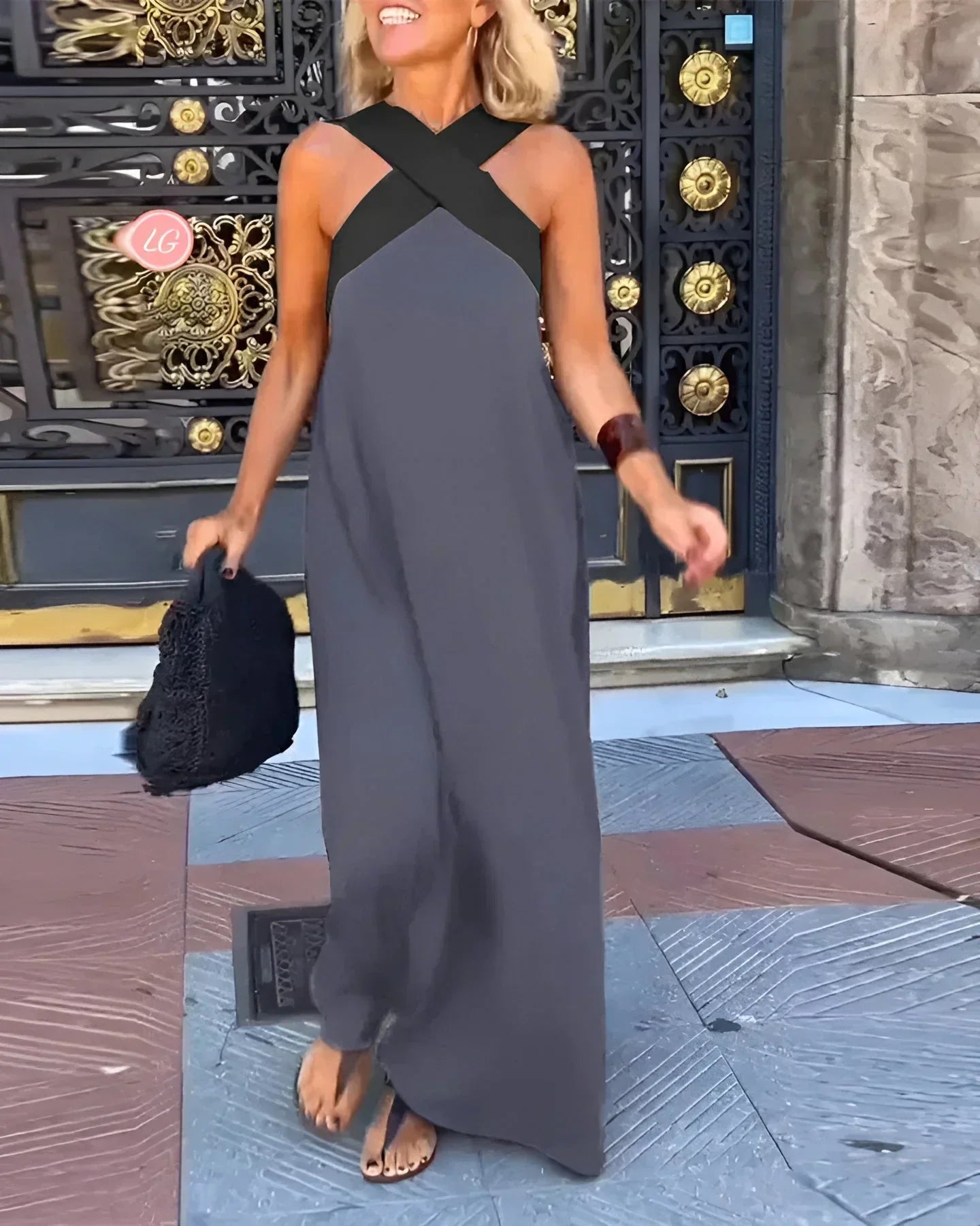 Quirine | Vestito Maxi con Chiusura a Incrocio