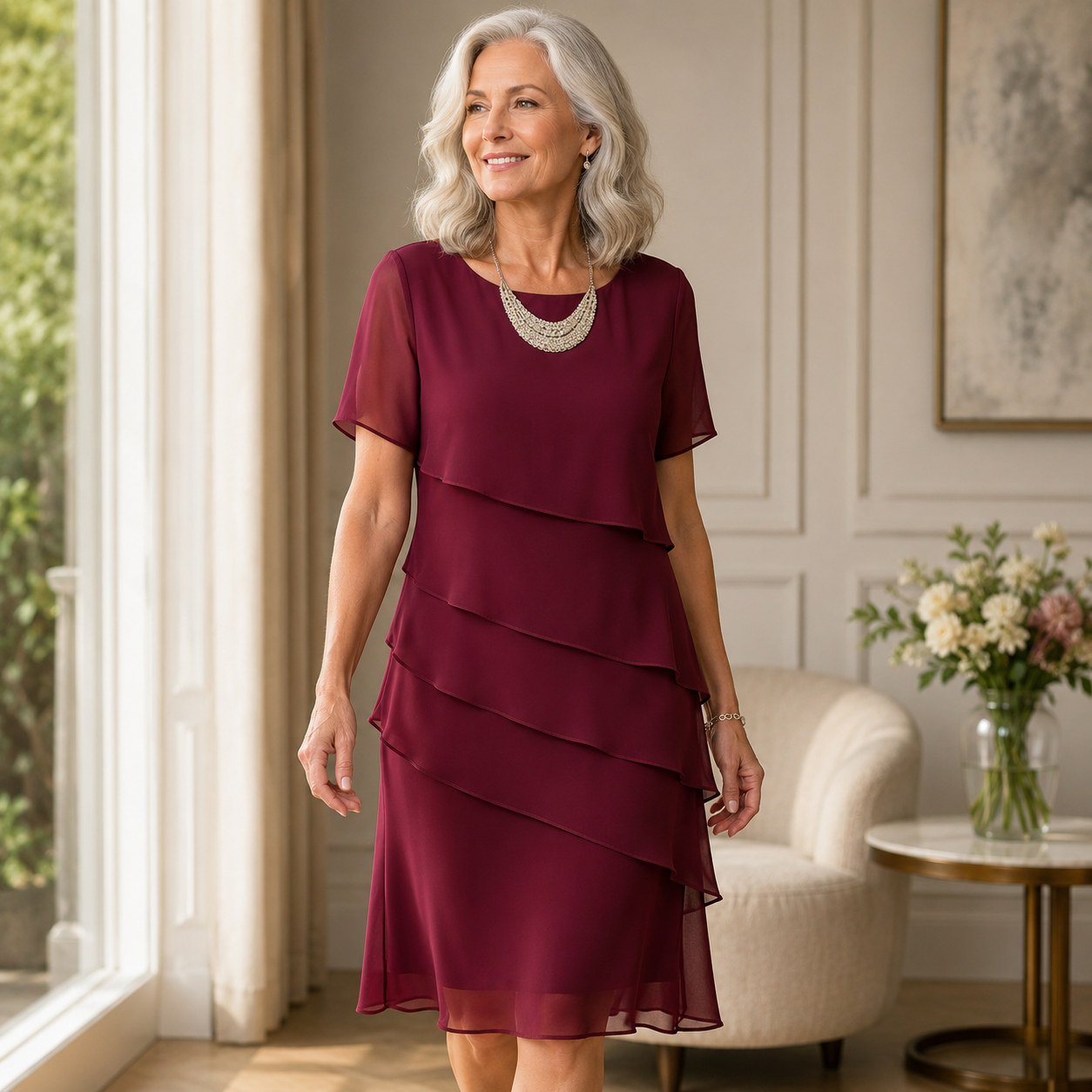 Linda | Abito Elegante con Volant