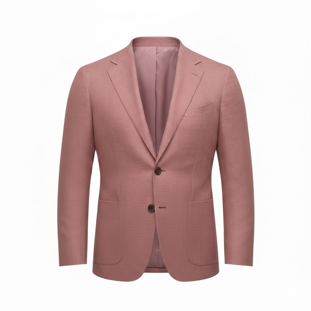 Men's slim fit tailored blazer with notched lapels and two-button front closure