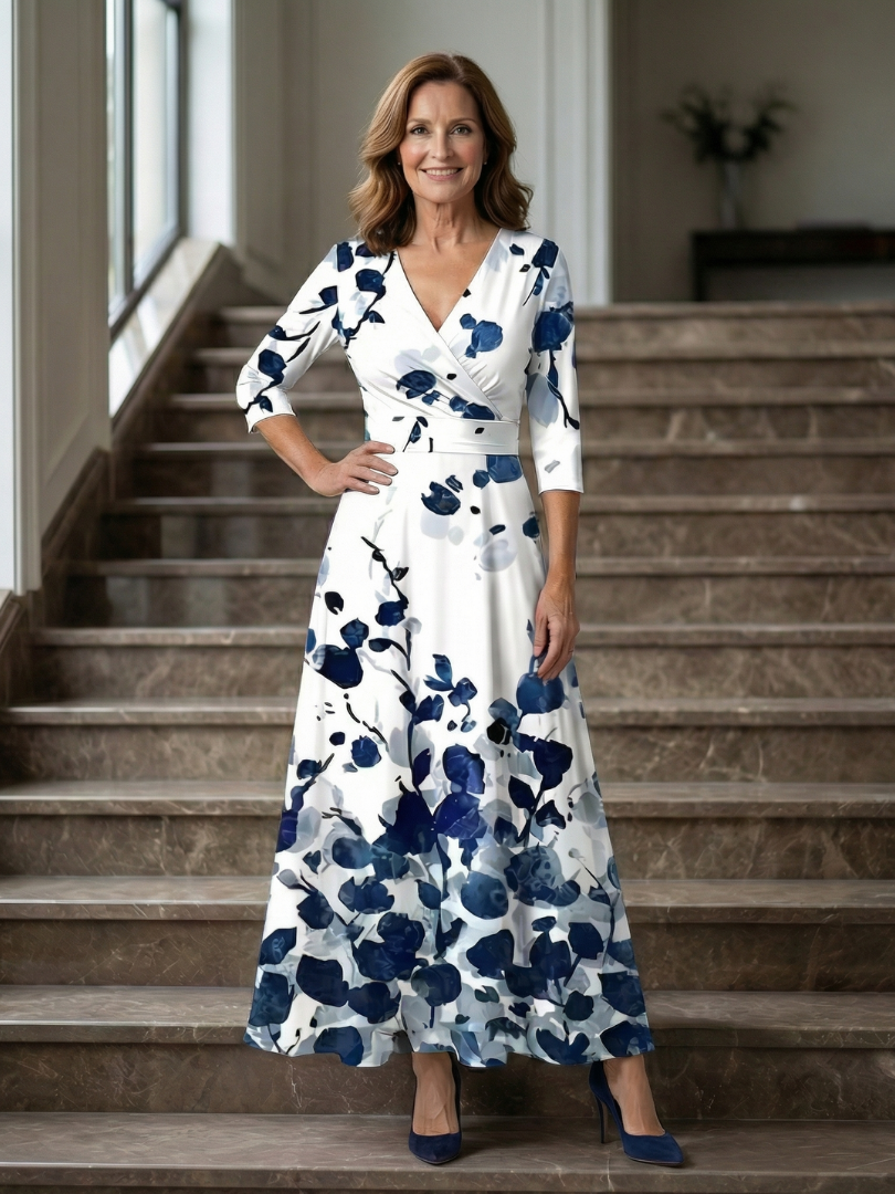 Celine | Abito Midi con Collo Incrociato