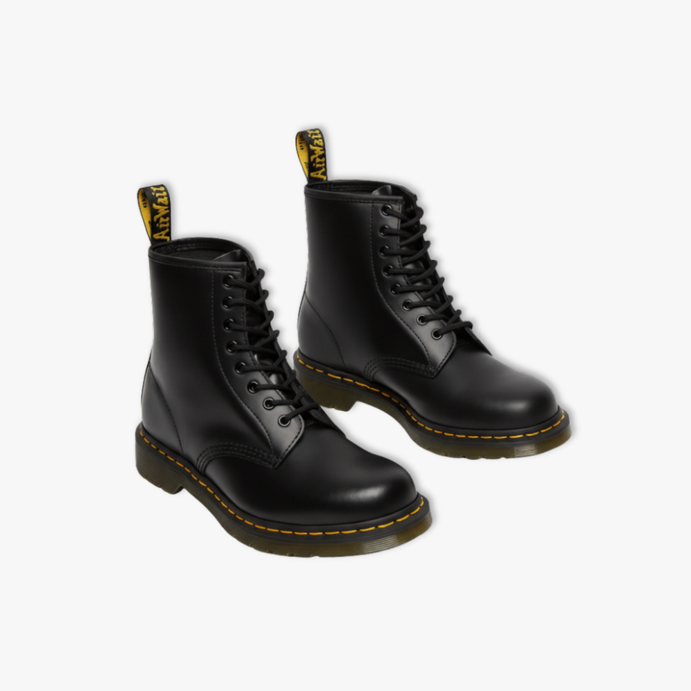 Genuine leather ankle boots with a chunky thick sole in black