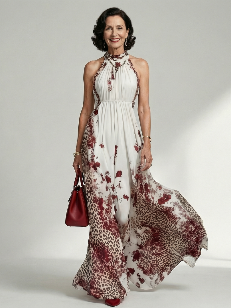 Orlune | Vestito Maxi Bianco Plissè