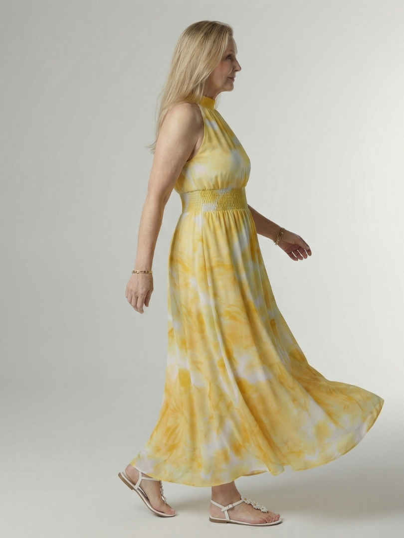 Sylin | Abito Midi con Scollo Halter Arricciato