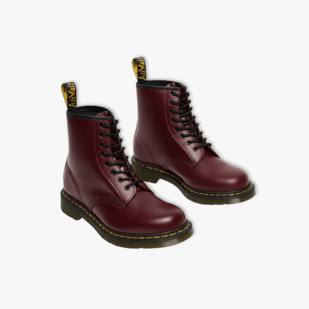 Genuine leather ankle boots with a chunky thick sole in black