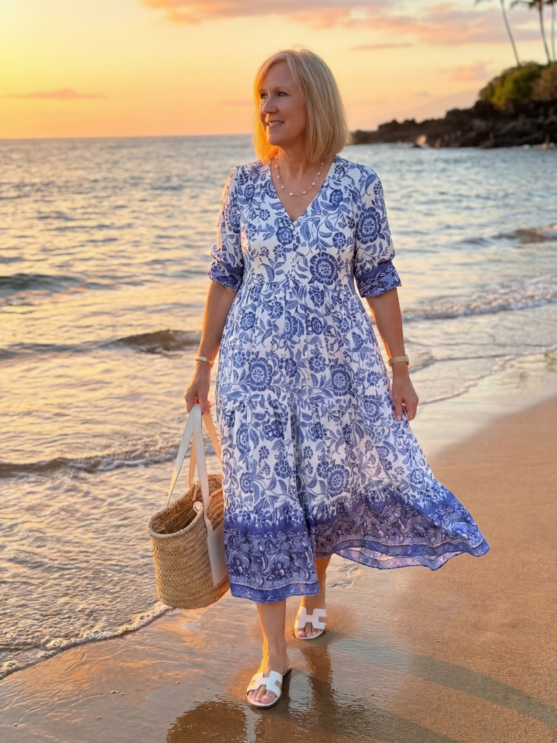 Nalani | Vestito Midi in Porcellana