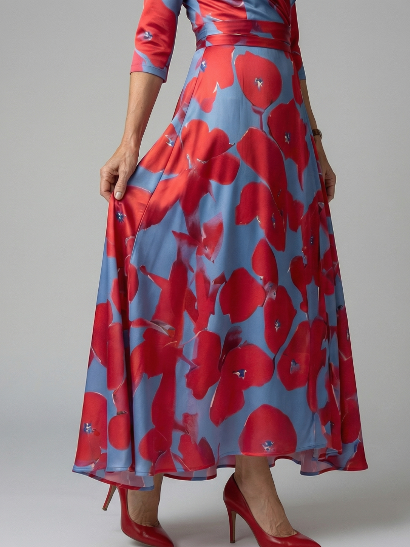Celine | Abito Midi con Collo Incrociato