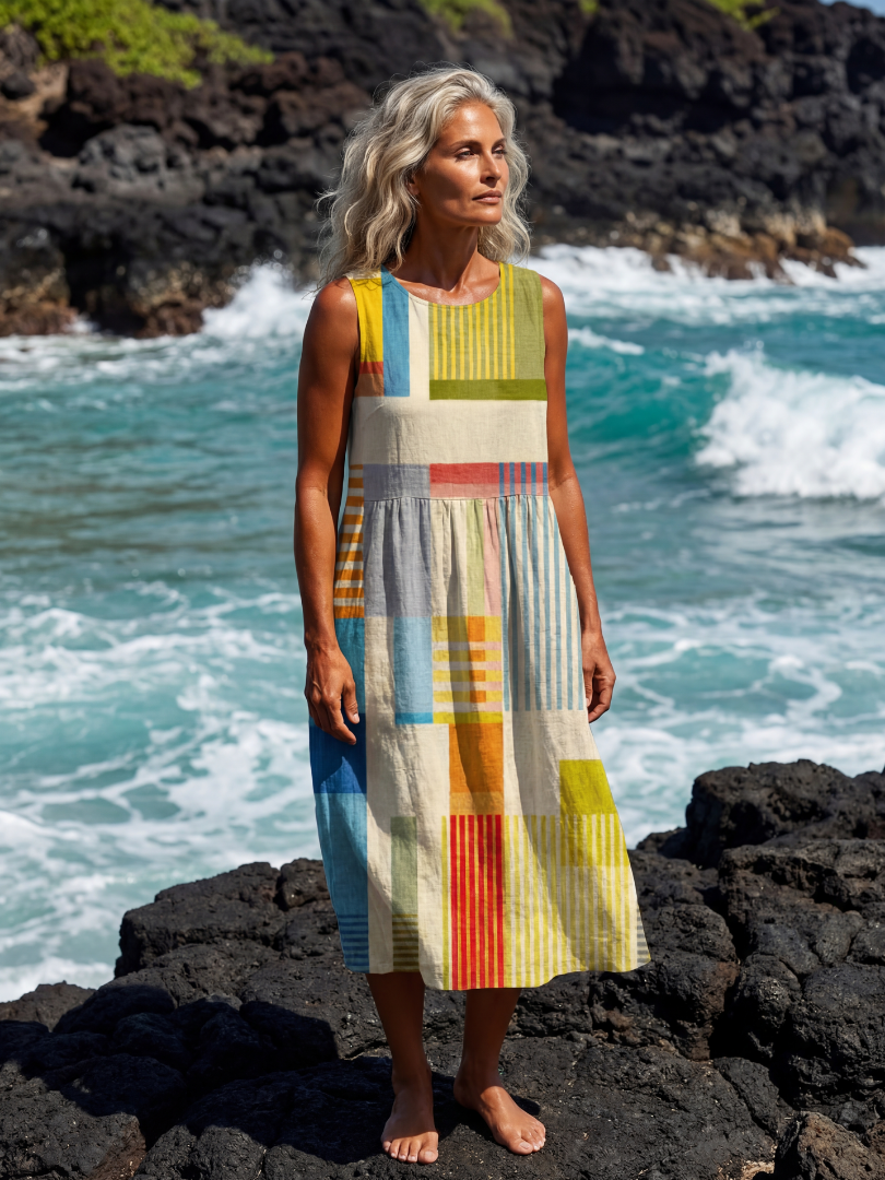 Esme | Vestito Midi a Blocchi Colorati