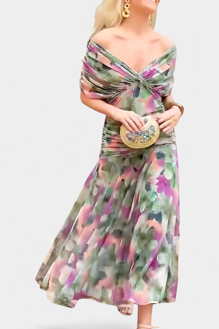 Alondra™ | Vestito Lungo Floreale con Scollatura a V