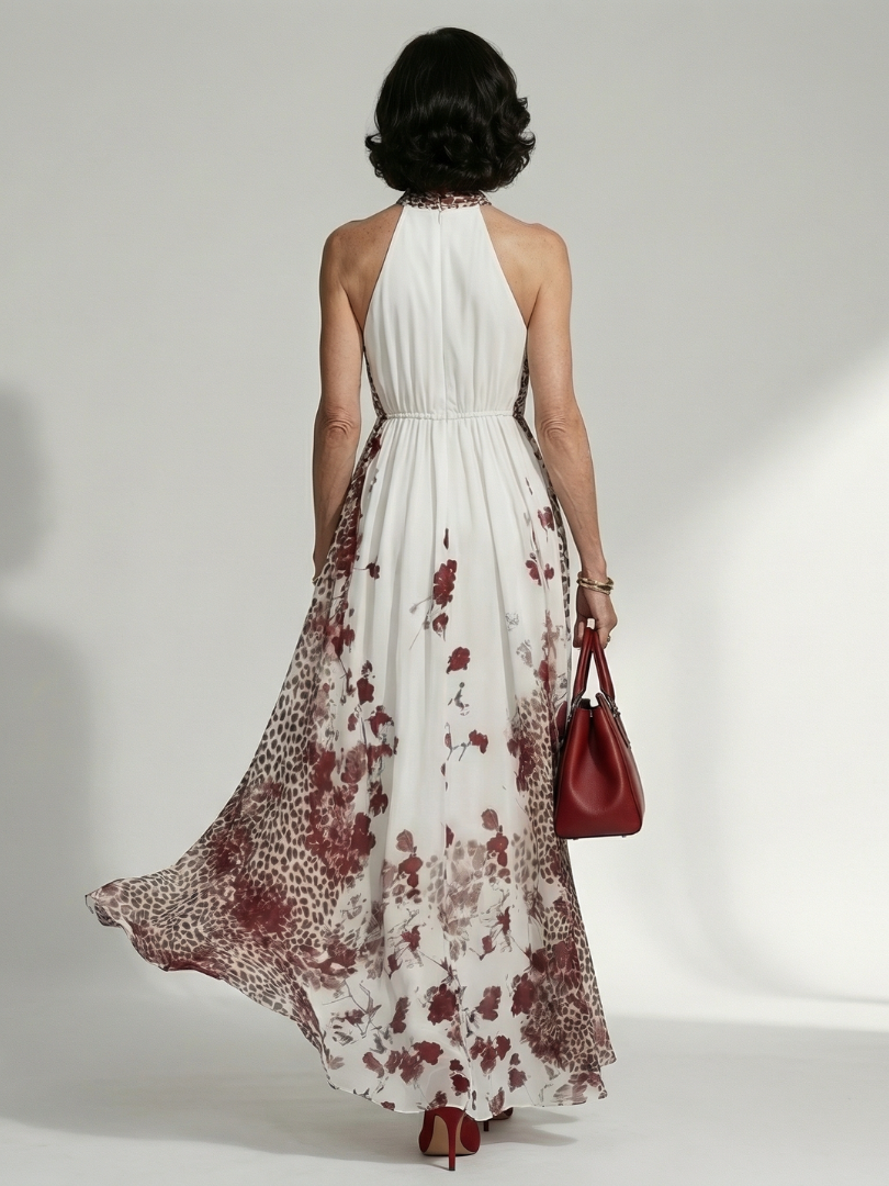 Orlune | Vestito Maxi Bianco Plissè
