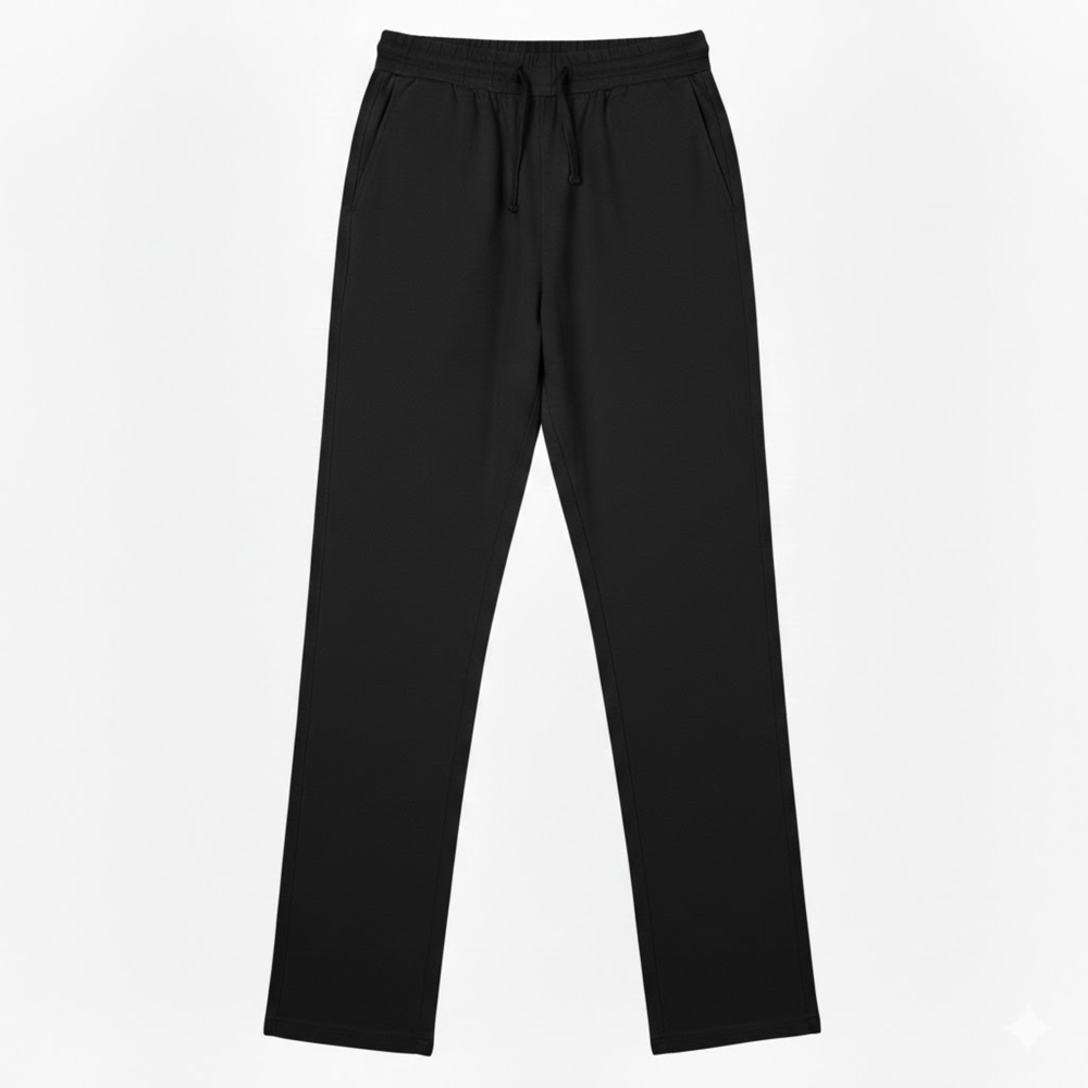 Men's cotton linen straight-leg casual trousers with drawstring waist