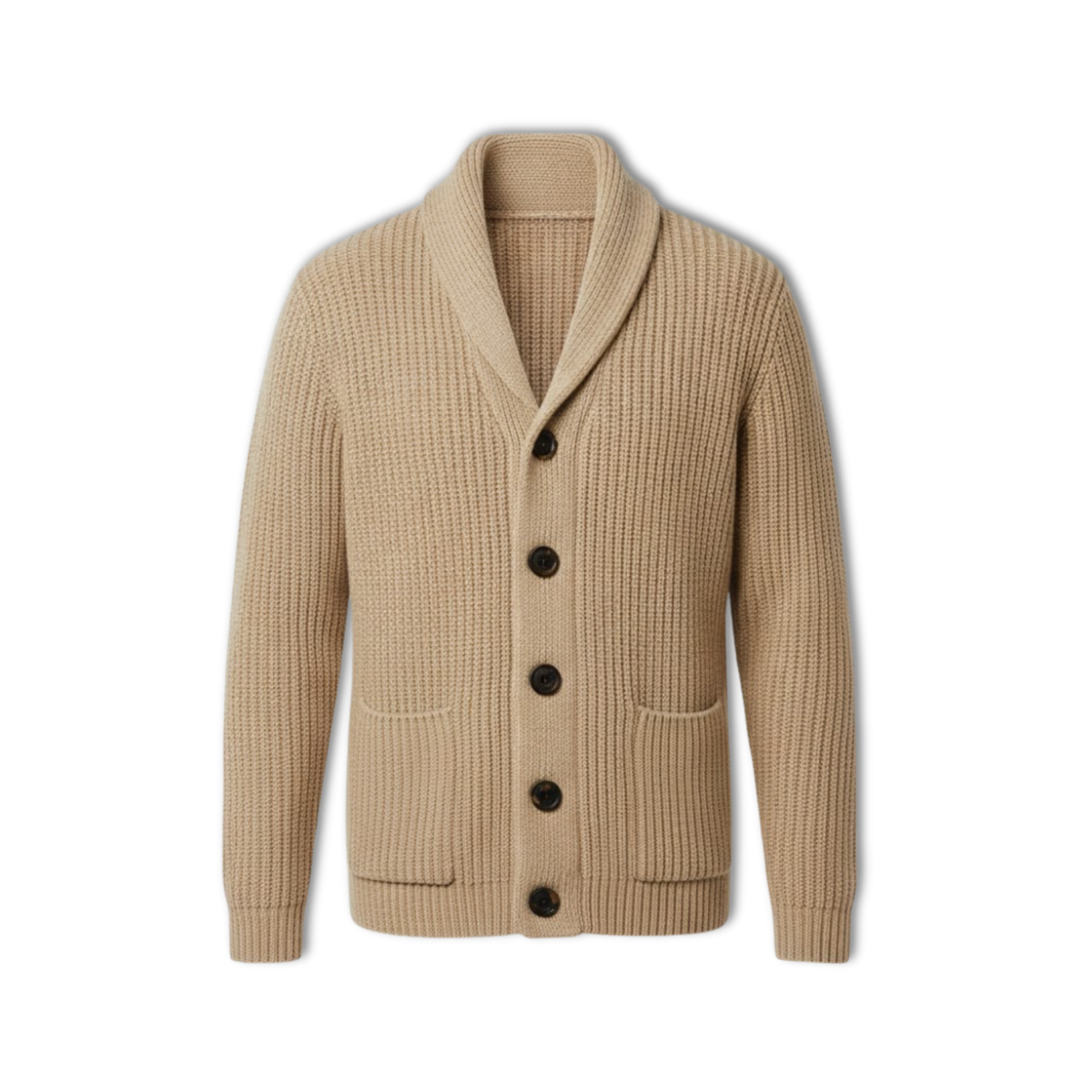 Men's slim fit shawl collar button-up knit cardigan sweater