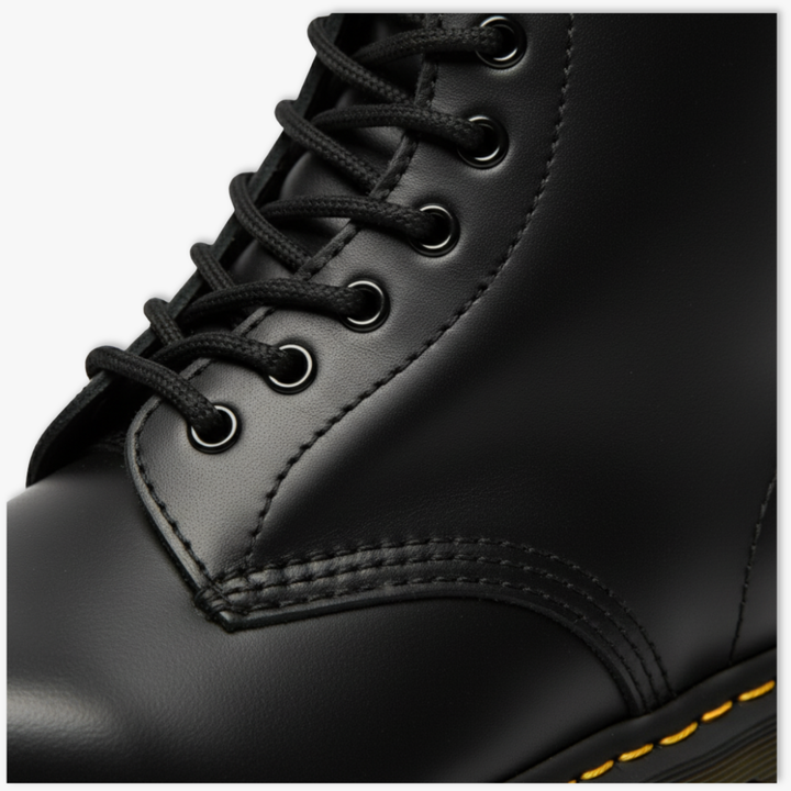 Genuine leather ankle boots with a chunky thick sole in black