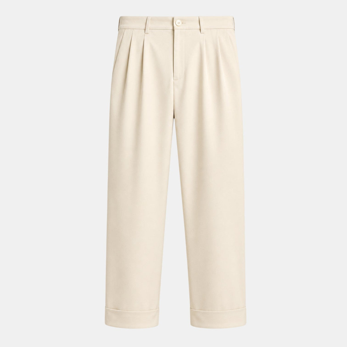 Women's high waist linen pants in white with a relaxed high-rise fit