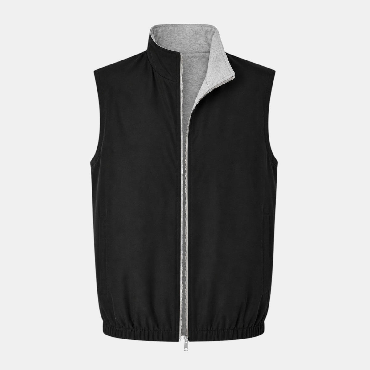 Men's black classic reversible bodywarmer vest shown as a layering piece