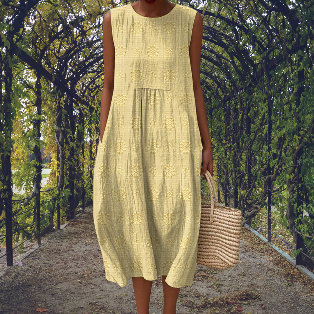 Ginevra | Abito Maxi Senza Maniche con Tasche