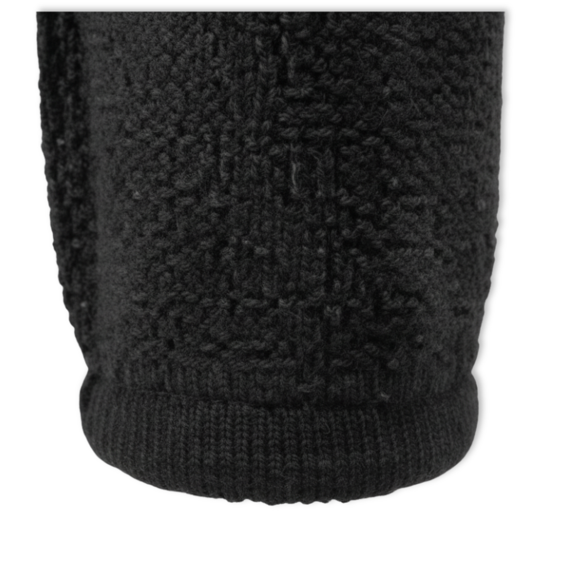 Men's lamb fur lined winter sweatpants with cuffed ankles in black