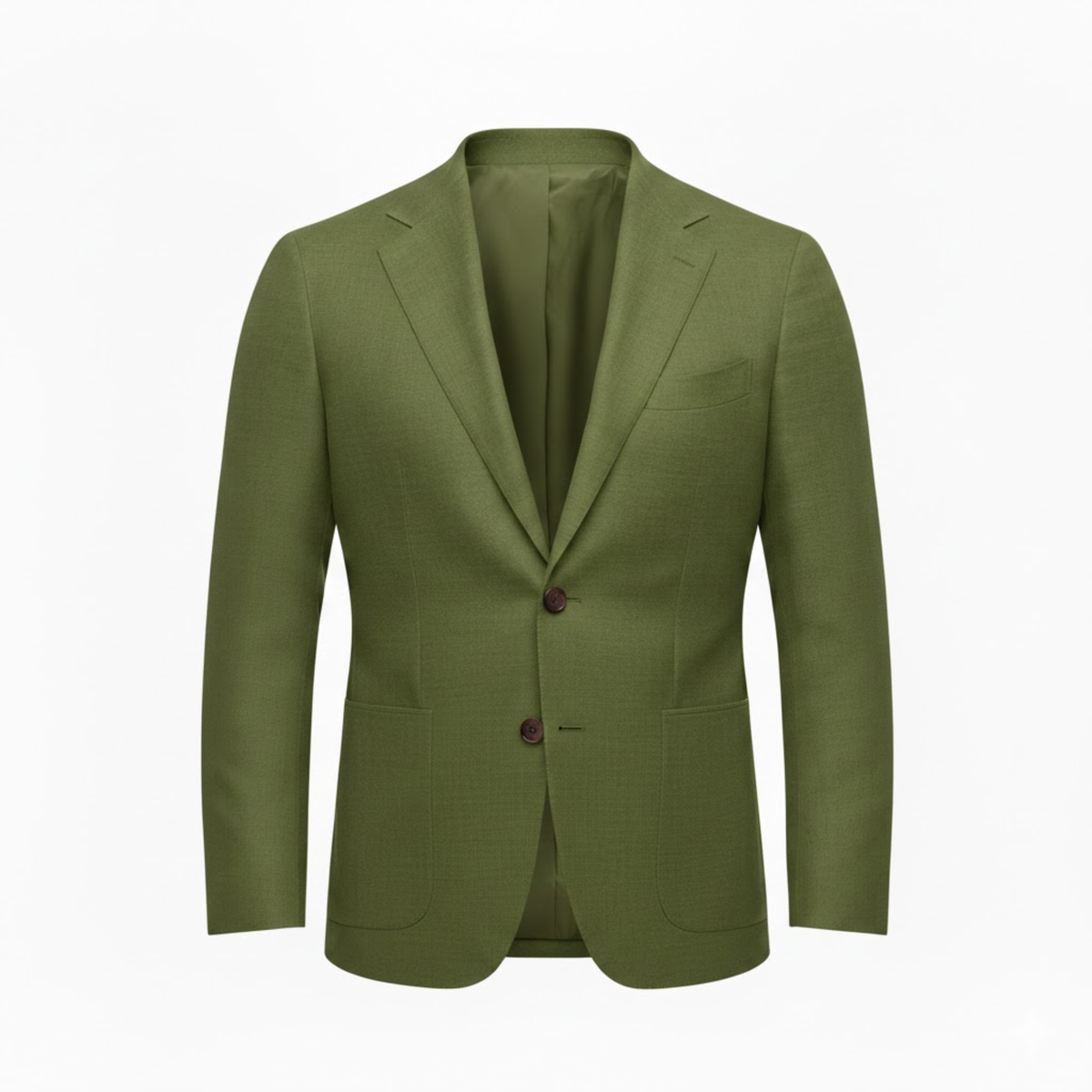 Men's slim fit tailored blazer with notched lapels and two-button front closure