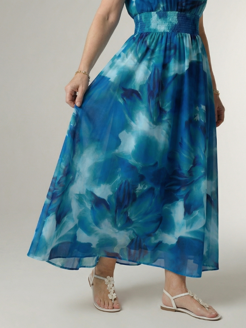 Sylin | Abito Midi con Scollo Halter Arricciato