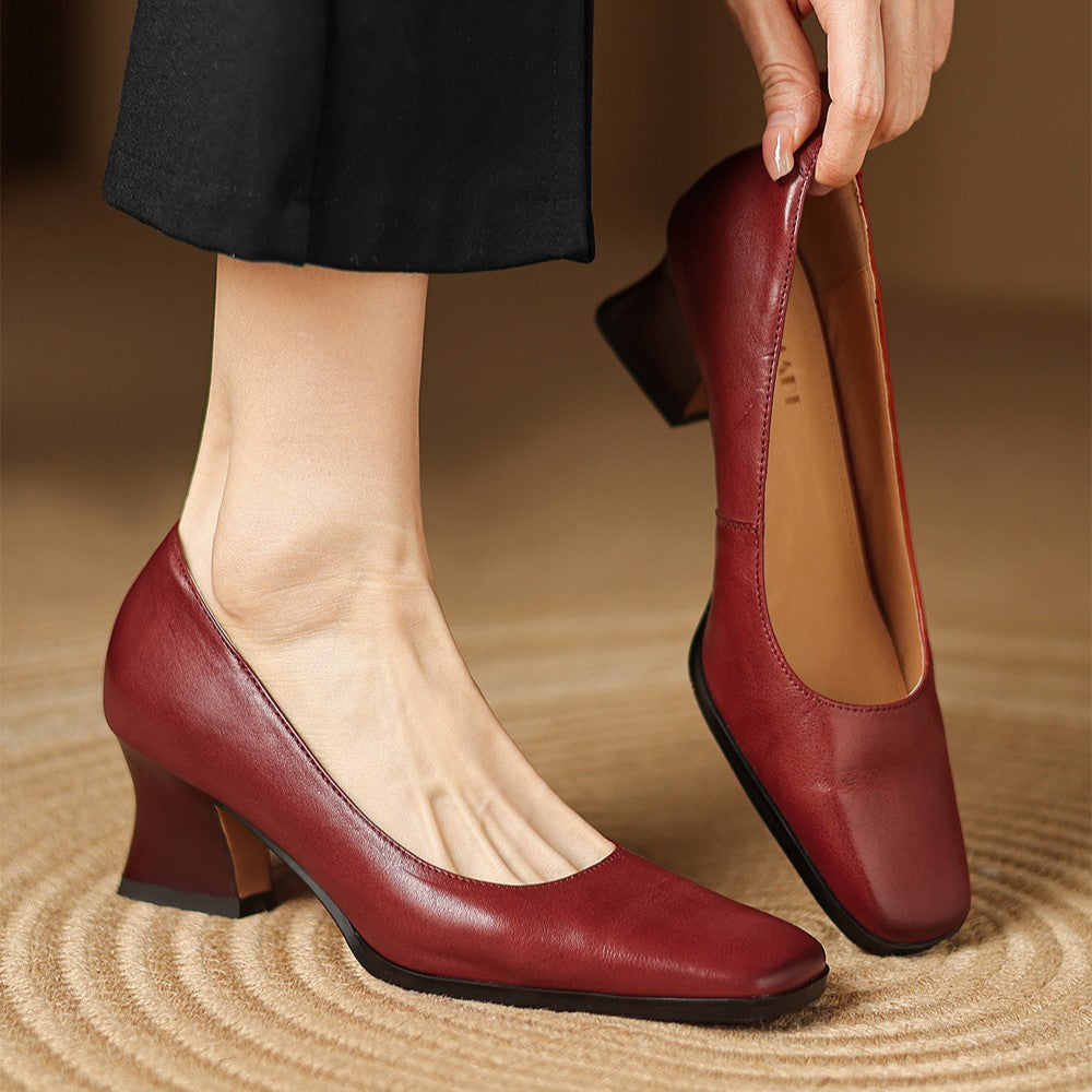 Pumps Quadrati in Pelle Oriel