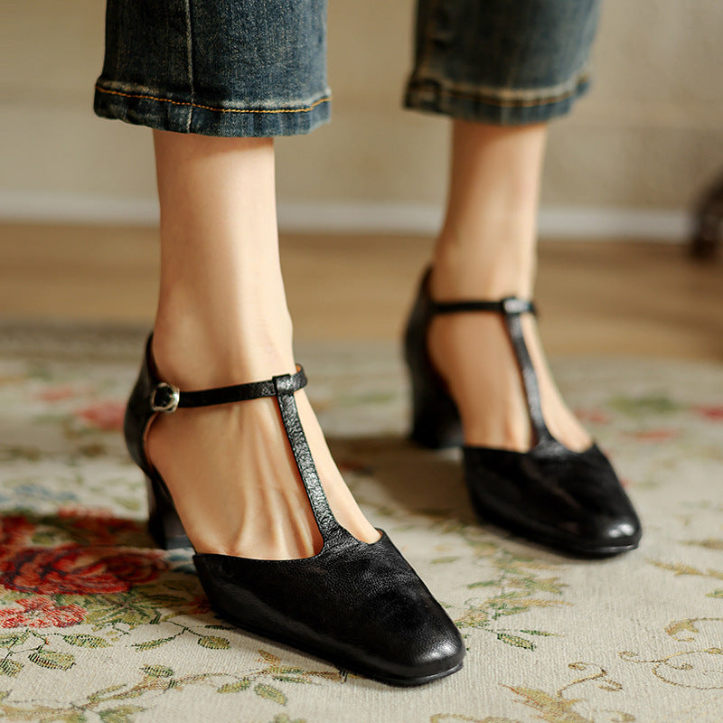 Elowen Tacchi T-Strap in Pelle
