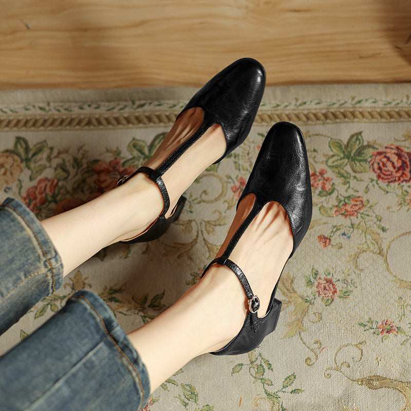 Elowen Tacchi T-Strap in Pelle