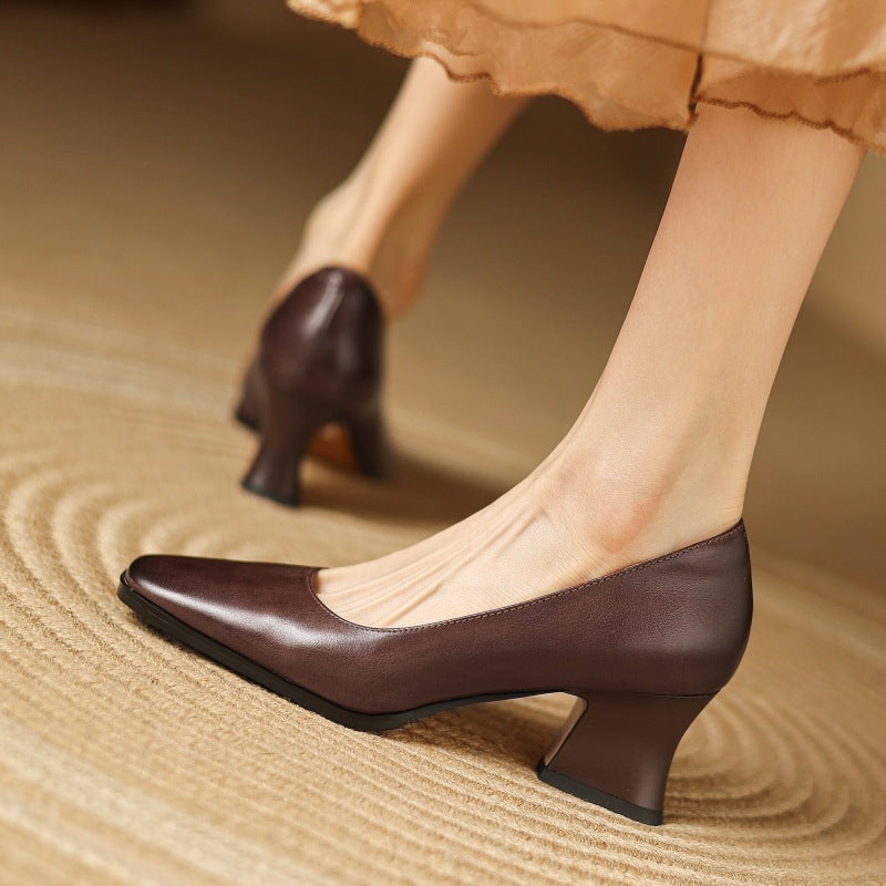 Pumps Quadrati in Pelle Oriel