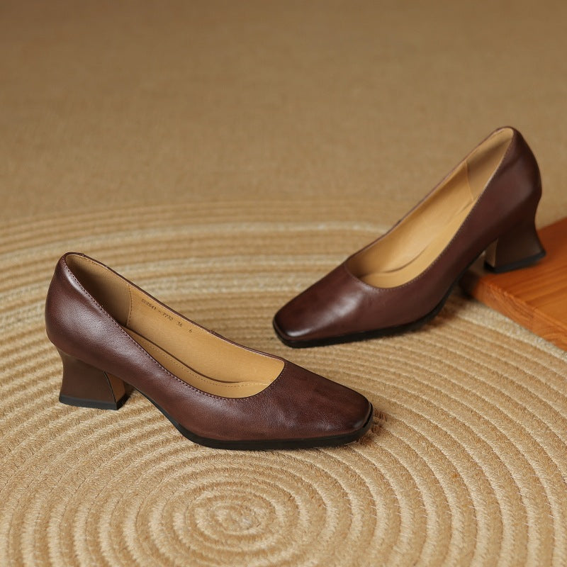 Pumps Quadrati in Pelle Oriel
