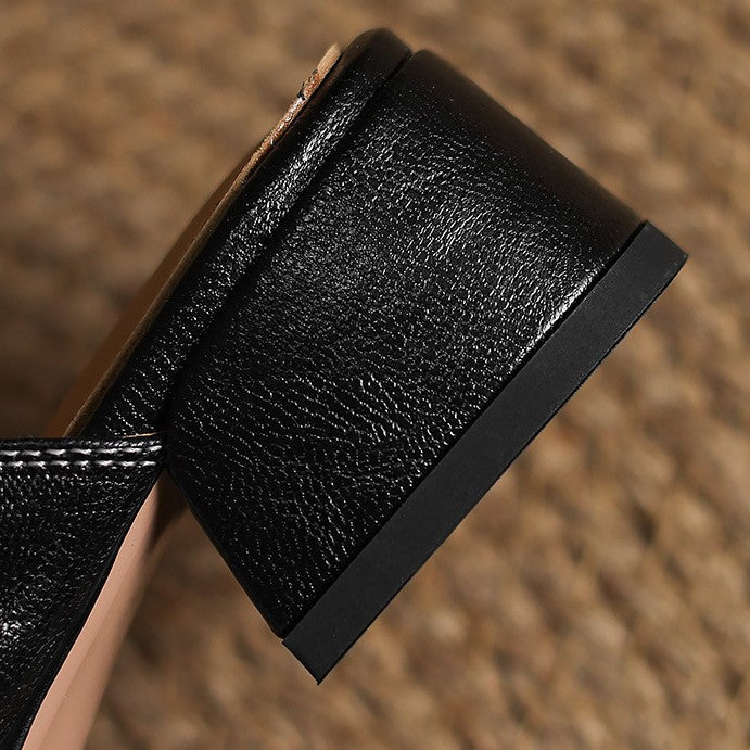 Mule in Pelle con Punta Quadrata Rosel
