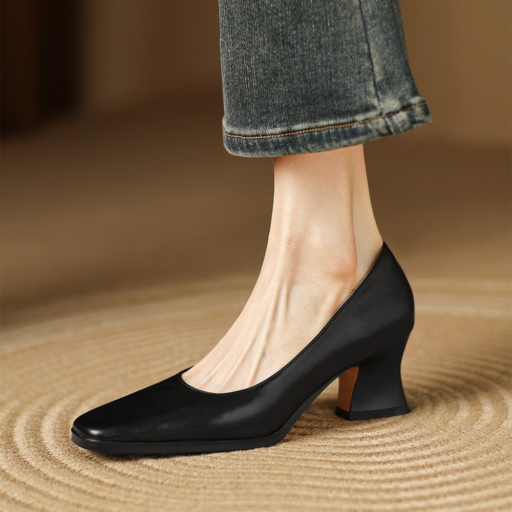 Pumps Quadrati in Pelle Oriel