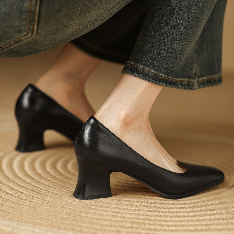 Pumps Quadrati in Pelle Oriel