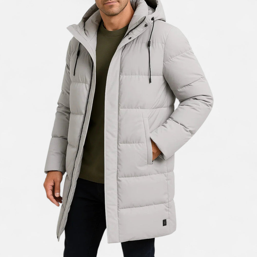 Men's heritage waterproof puffer jacket with tailored fit and clean silhouette