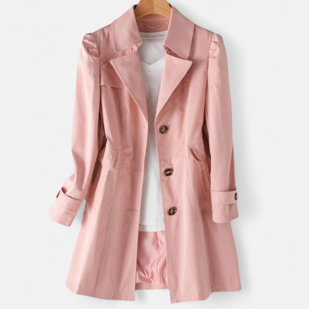 Ancienne Monde women's belted trench coat with adjustable waist belt