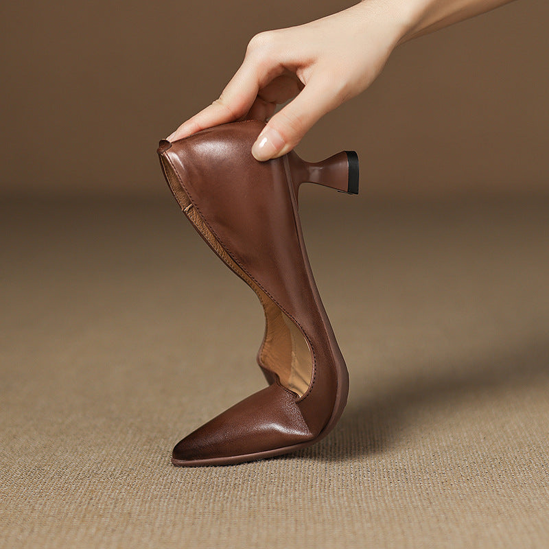 Calzature Calenne in Pelle con Tacco Kitten