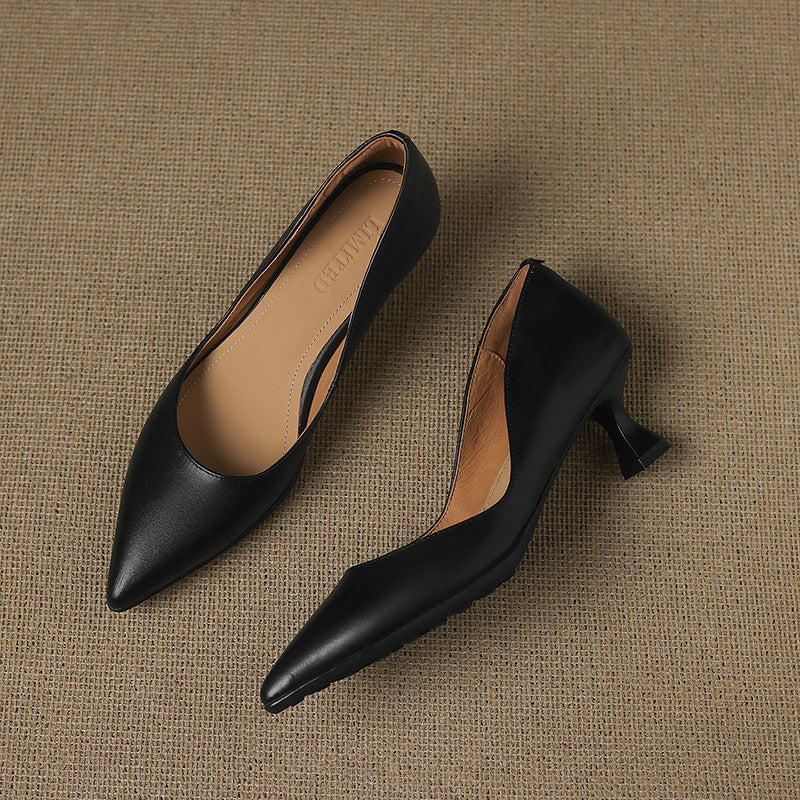 Calzature Calenne in Pelle con Tacco Kitten