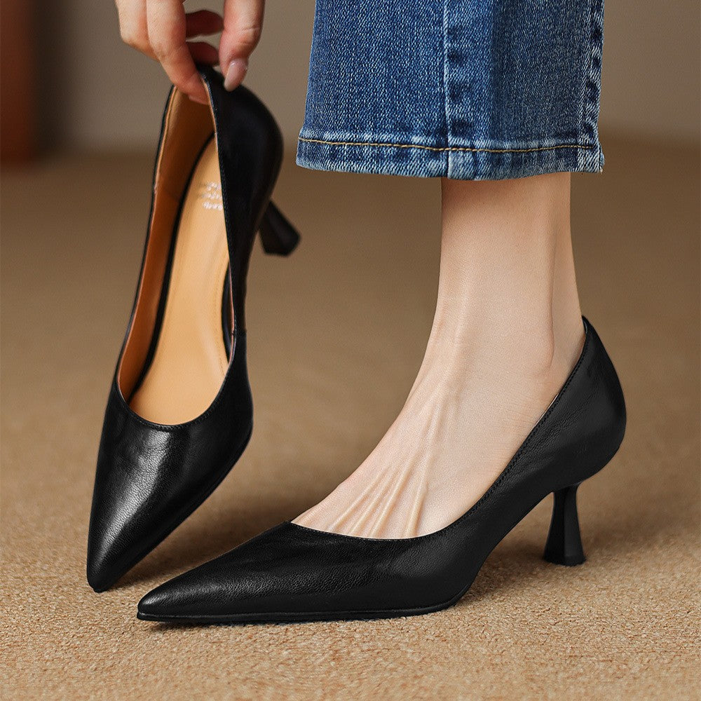 Cymara Scarpe con Tacco in Pelle