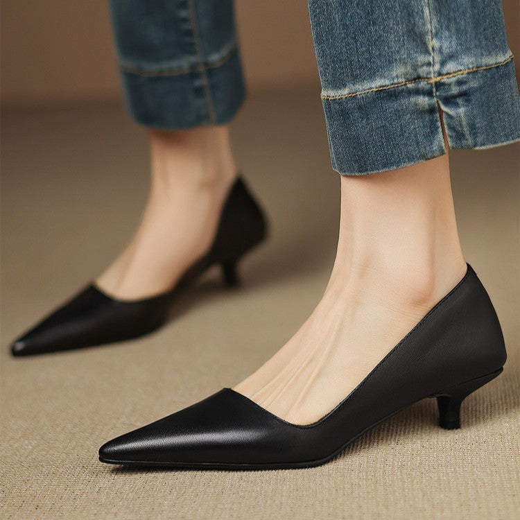 Pumps in Pelle con Tacco Kitten Orlisse
