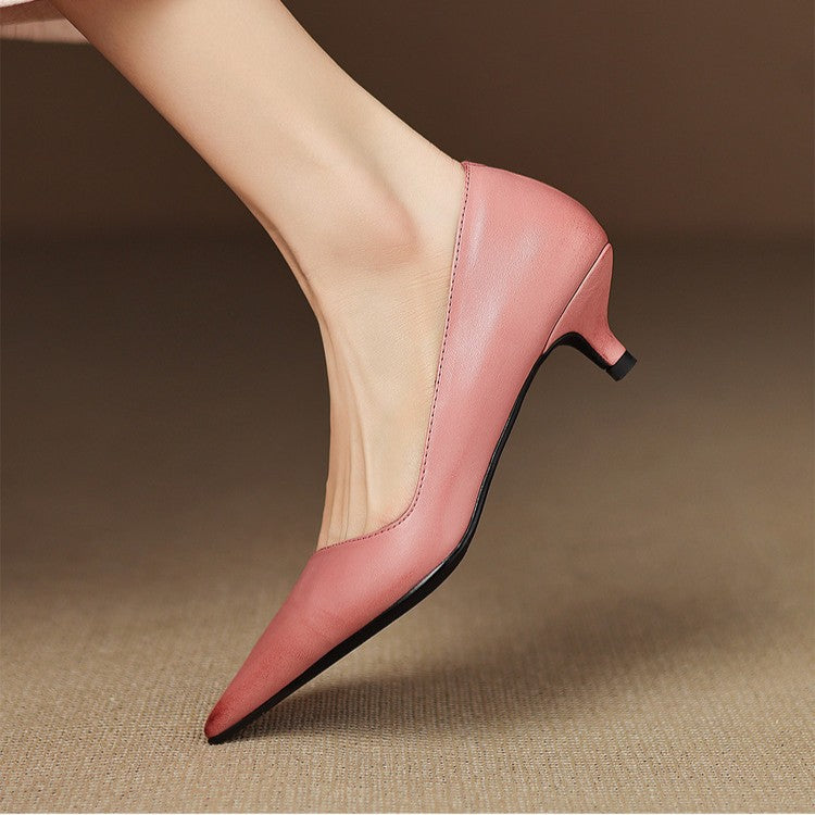 Pumps in Pelle con Tacco Kitten Orlisse