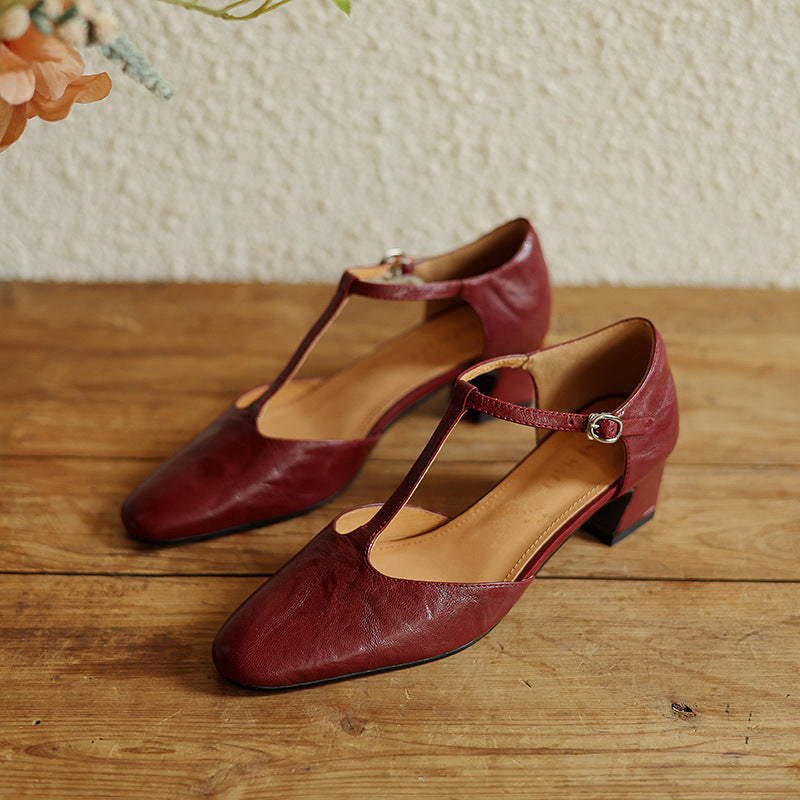 Elowen Tacchi T-Strap in Pelle