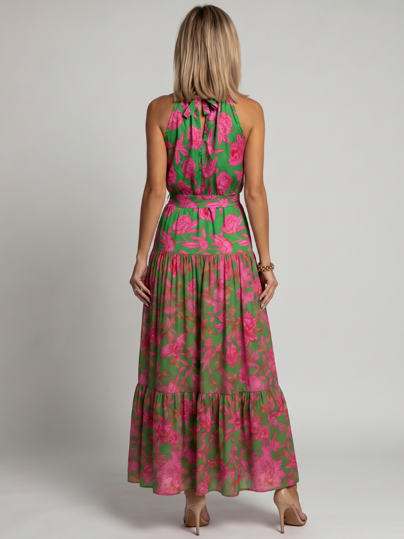 Rowen | Vestito Midi con Collo Halter Drappeggiato