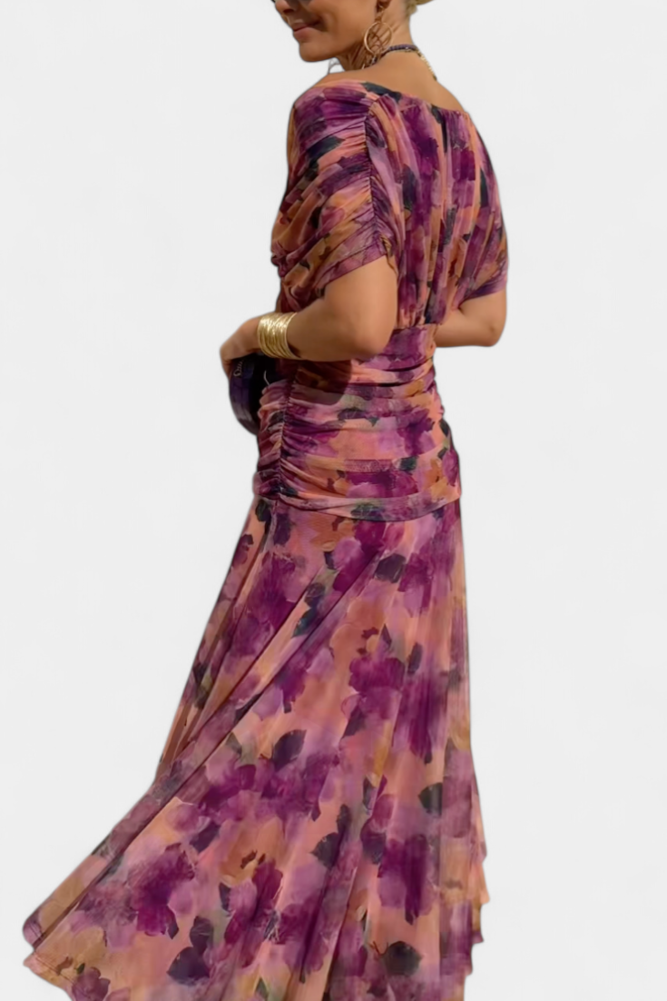 Alondra™ | Vestito Lungo Floreale con Scollatura a V