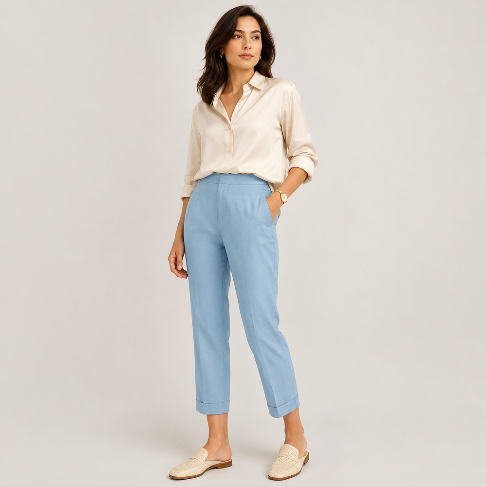 Women's high-rise wide-leg tailored trousers in a relaxed fit